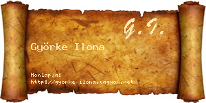 Györke Ilona névjegykártya